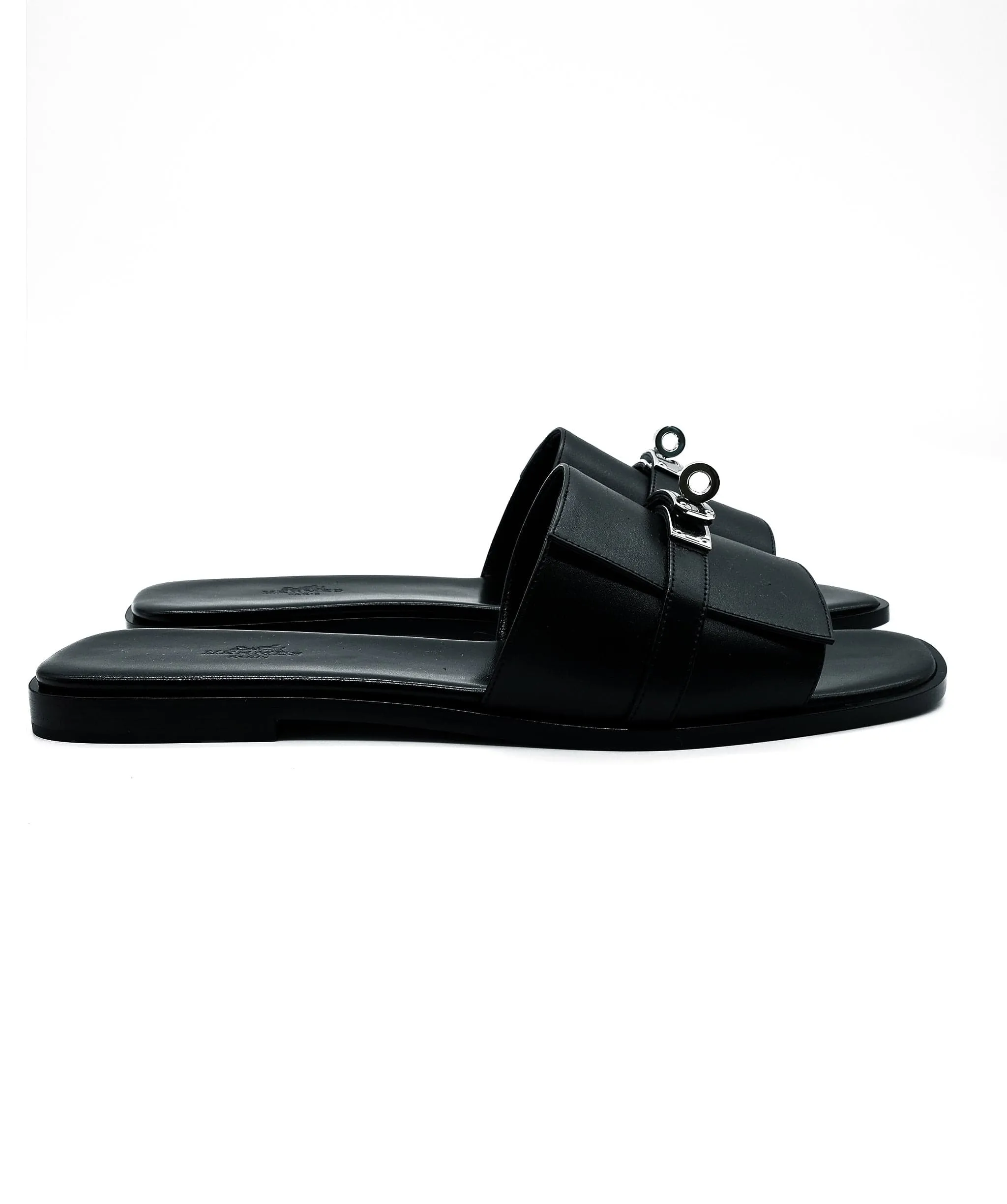 Hermes Kelly Lock Sandals Black 42 REC1179