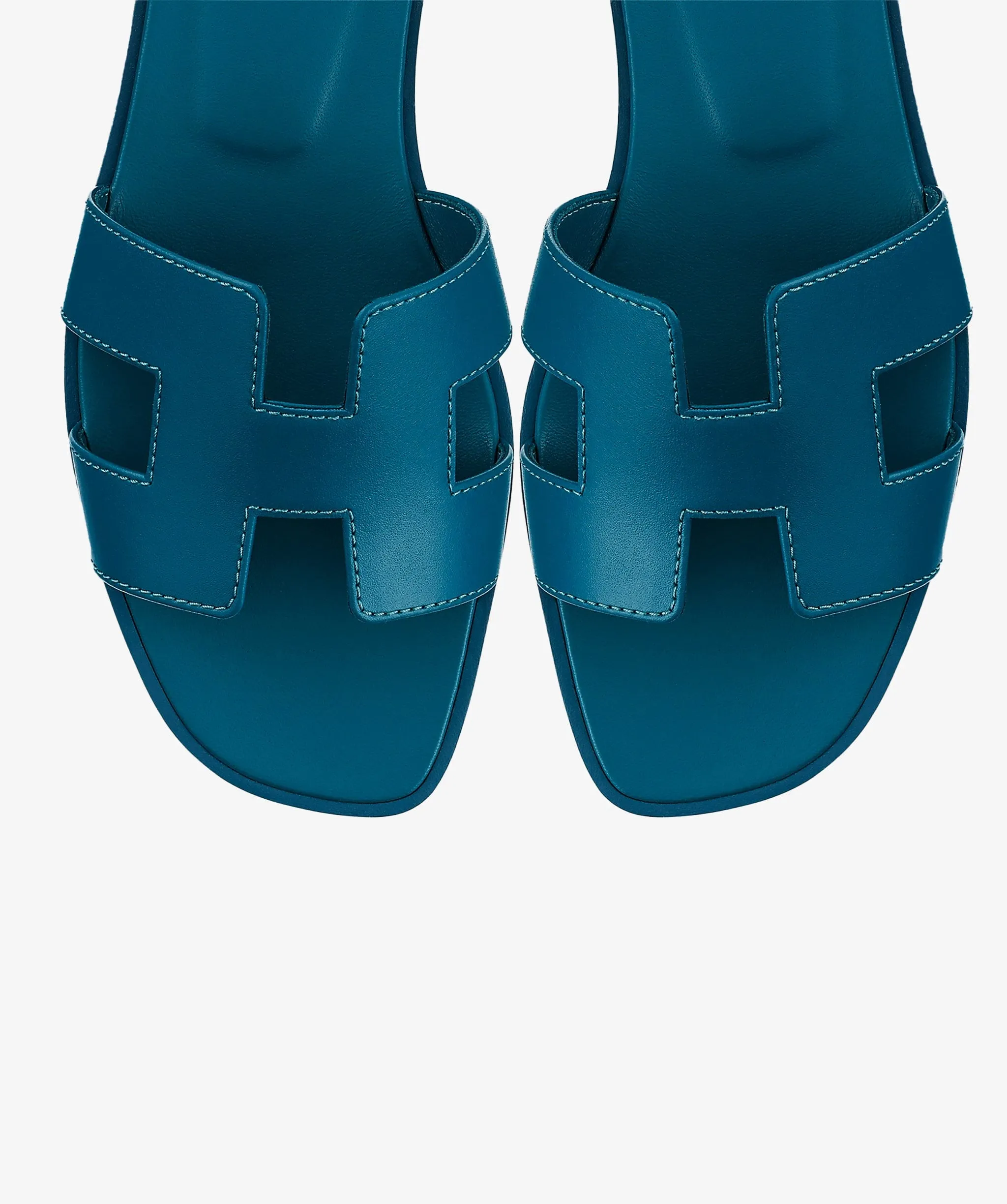 Hermes Oran Sandals Blue Velvet 38.5 - 01DUB101