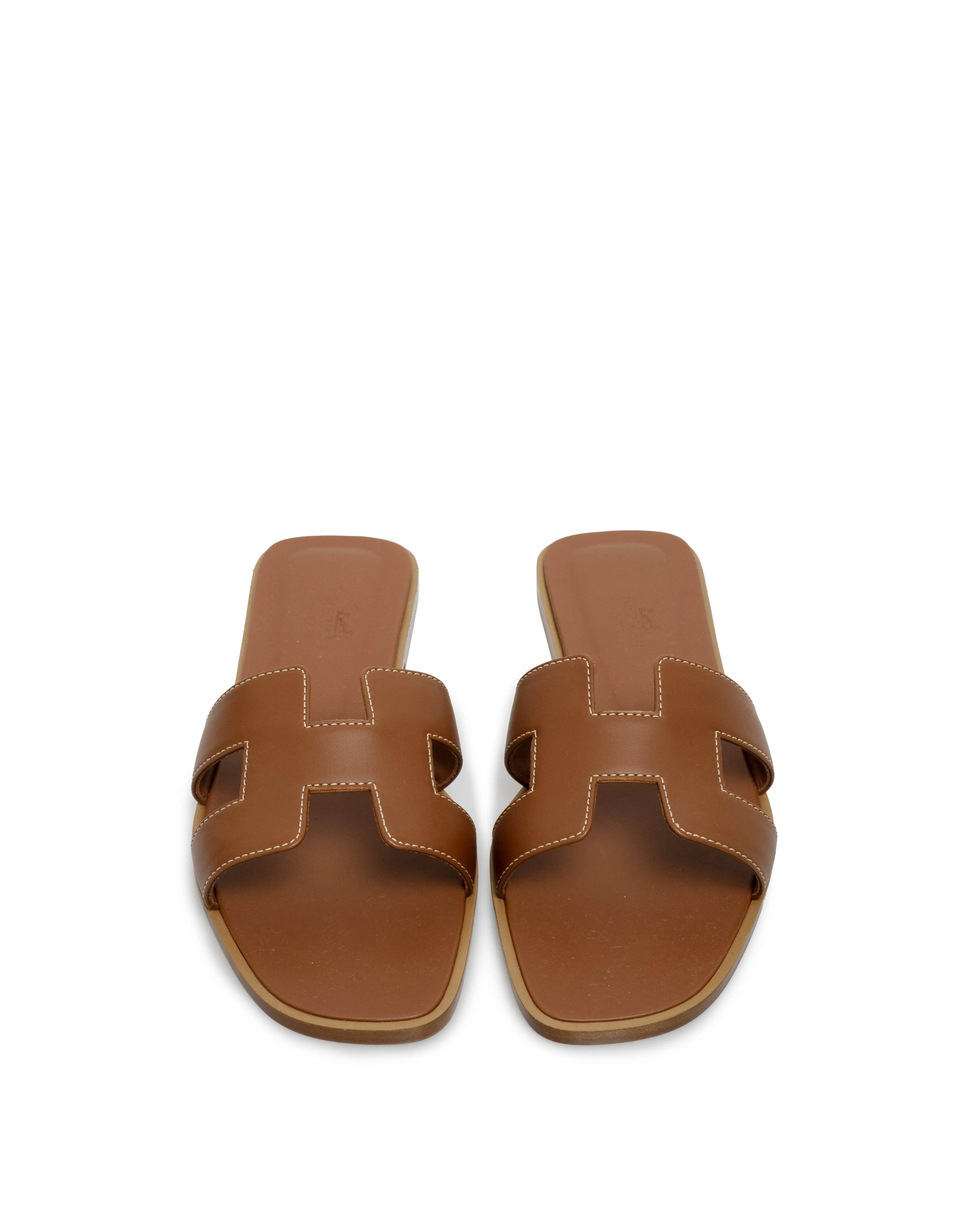 Hermes Oran Sandals Gold - Size 39 - 7832