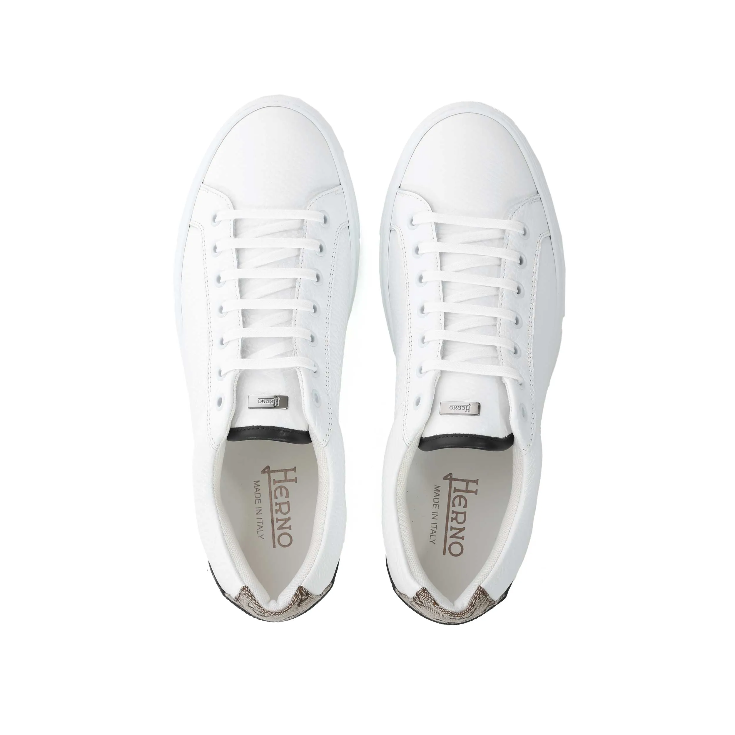 Herno Sneaker Pelle Martellata Con M Trainer in White