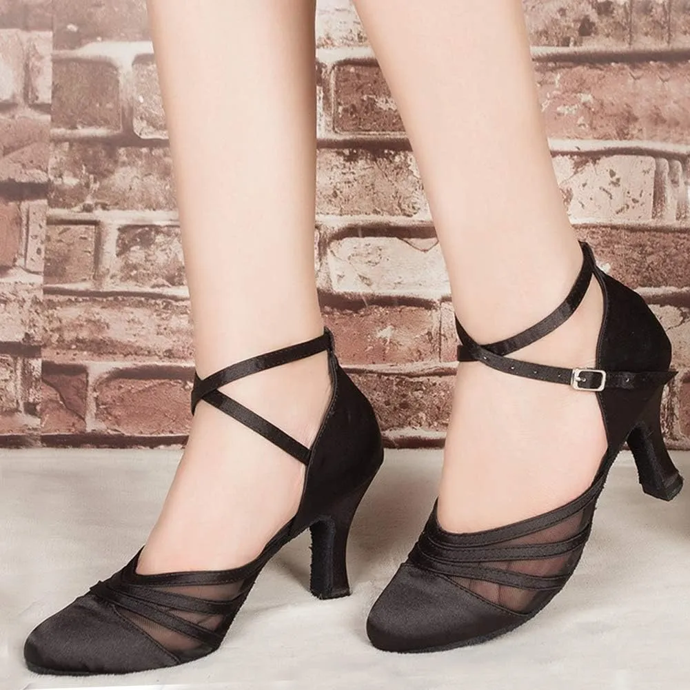 HROYL Womens Closed Toe Latin Salsa Ballroom Dance Shoes,Model 516/117/189