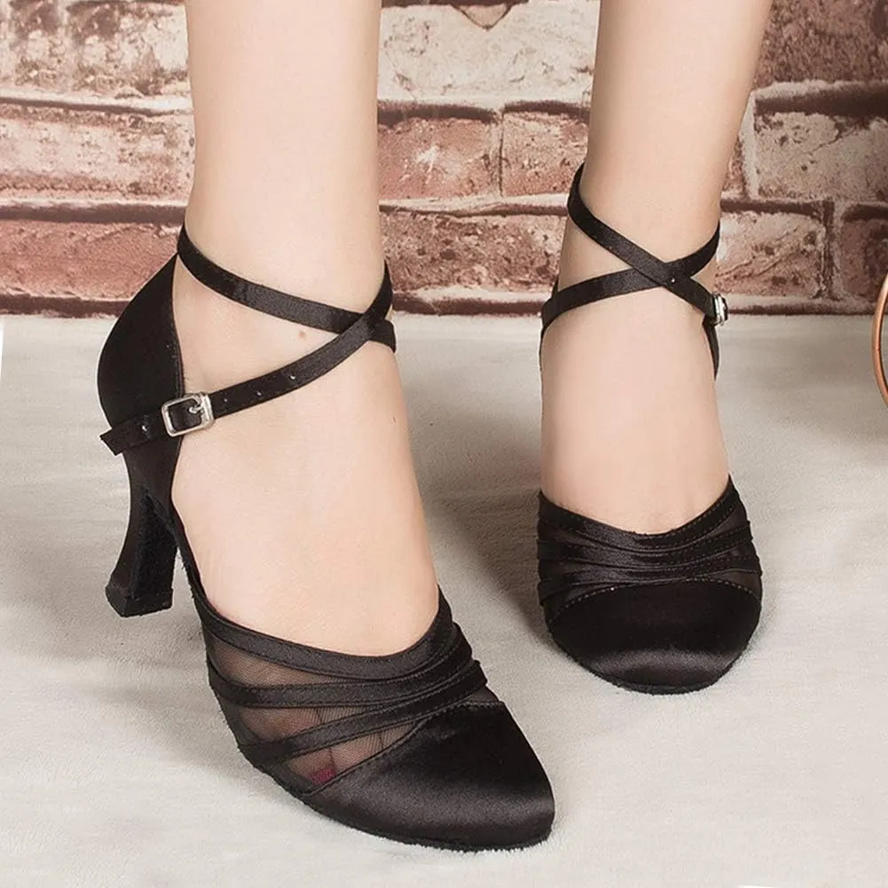 HROYL Womens Closed Toe Latin Salsa Ballroom Dance Shoes,Model 516/117/189
