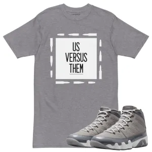Jordan 9 Cool Grey us vs them heather grey t-shirt