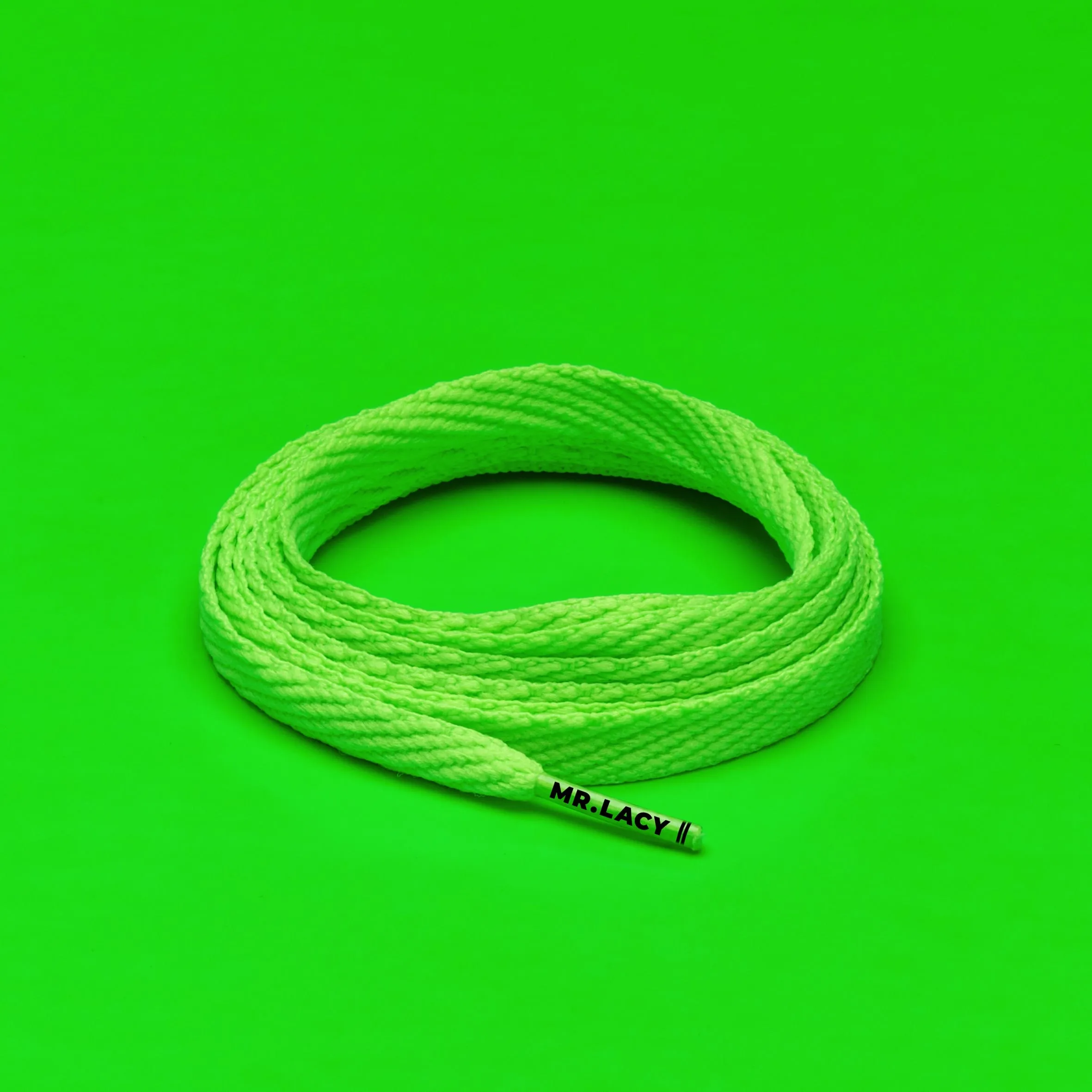 Junior Flatties Shoelaces · Neon Green