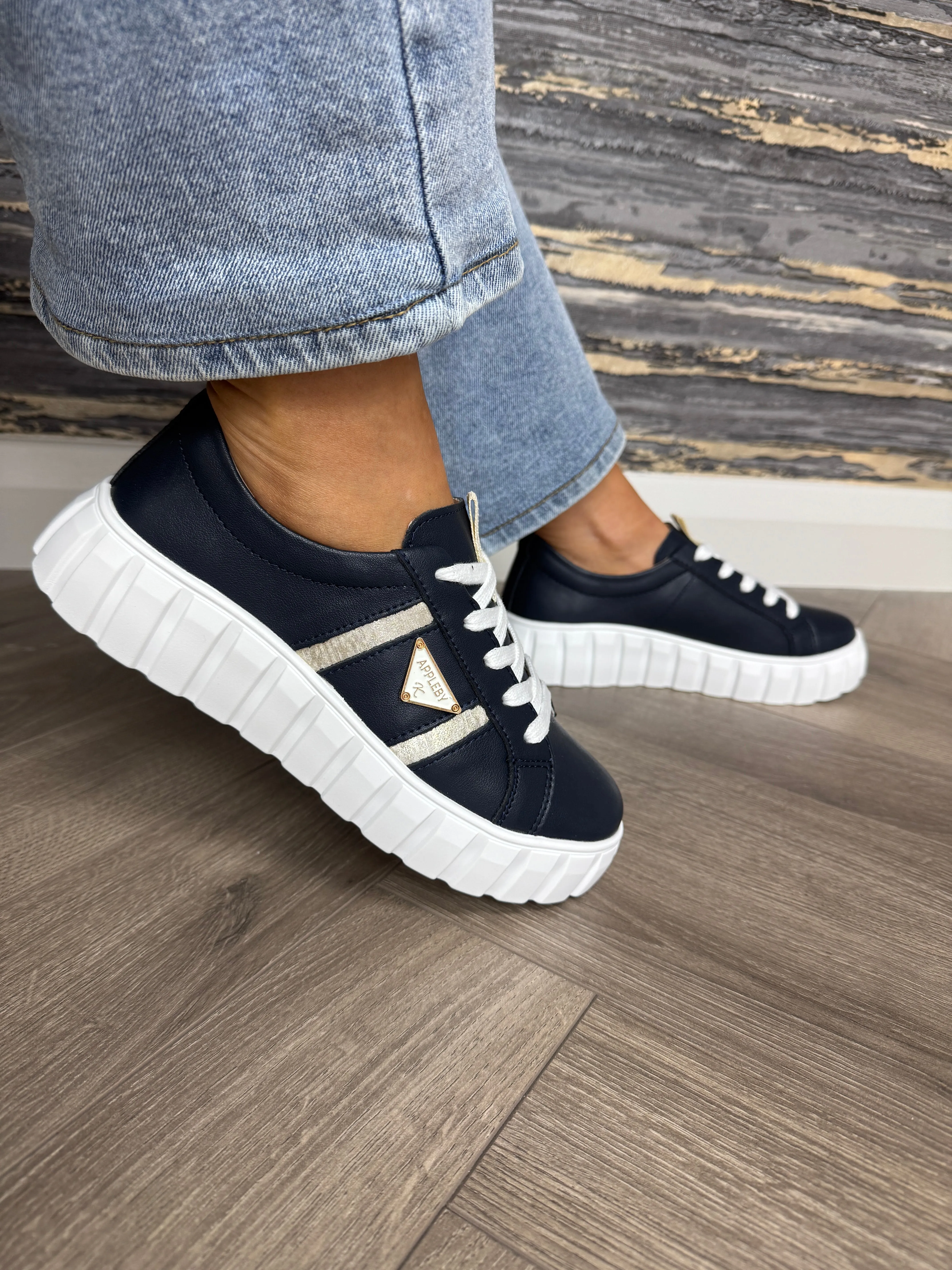 Kate Appleby ‘Adwell’ Lace Up Trainer - Sapphire (K57)