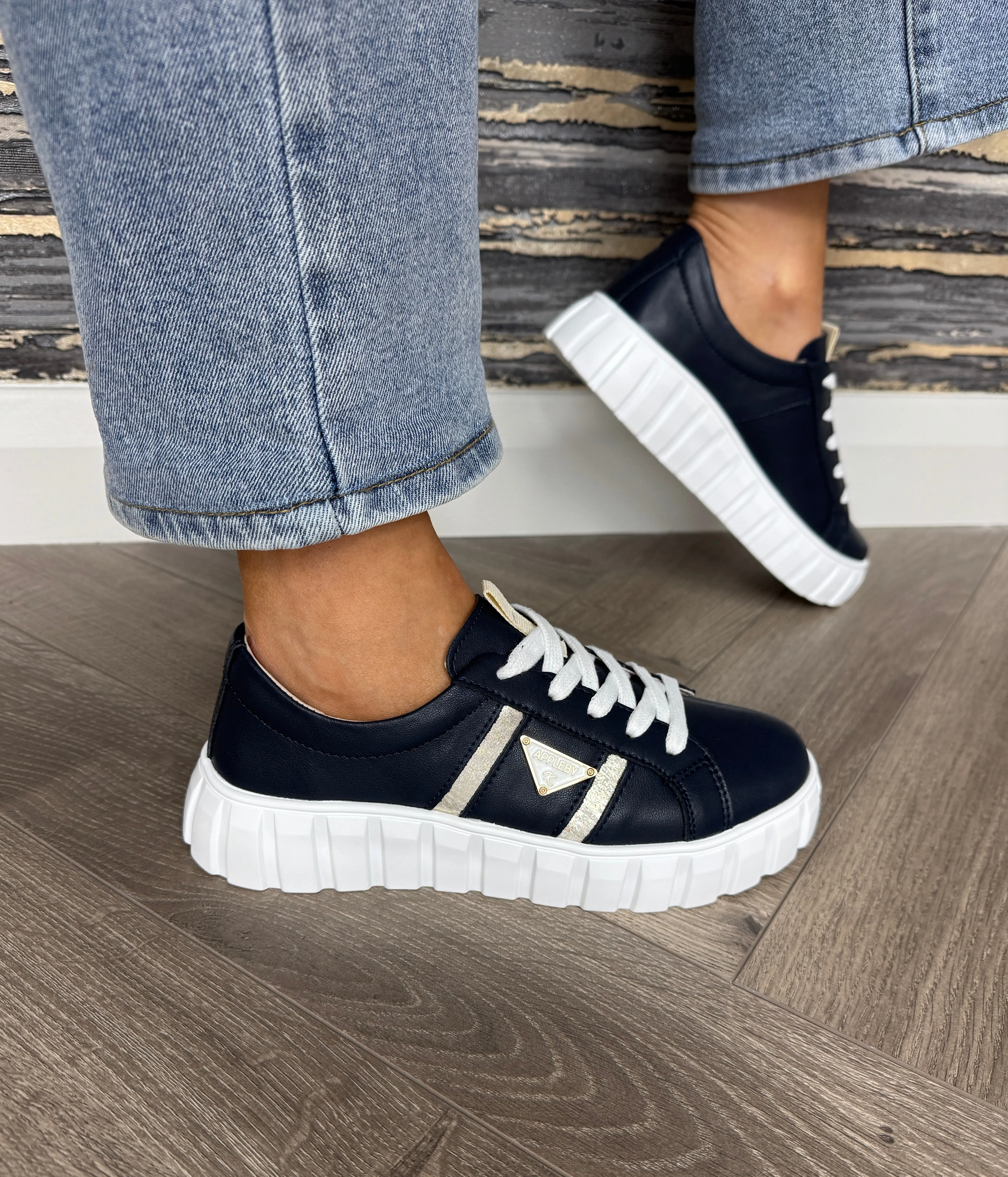Kate Appleby ‘Adwell’ Lace Up Trainer - Sapphire (K57)