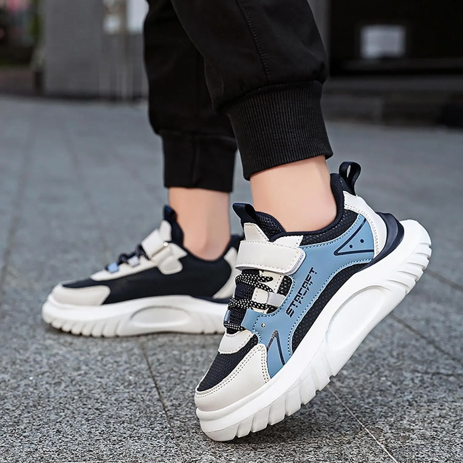 Kids Breathable Hiking Sneakers Toddler Boys Girls Athletic Casual Running Lace-Up Breathable School Trainers Shoes