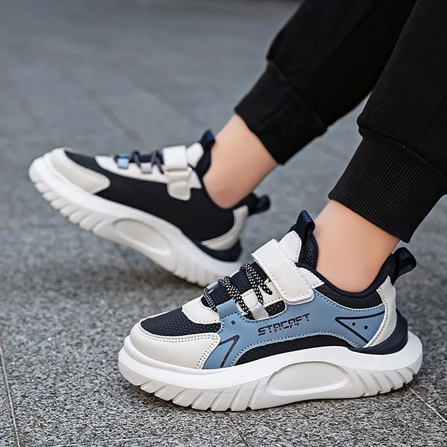 Kids Breathable Hiking Sneakers Toddler Boys Girls Athletic Casual Running Lace-Up Breathable School Trainers Shoes