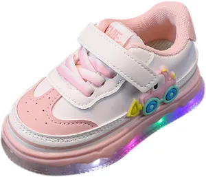 Kids Light Up Flashing Sneaker Athletic Running Shoes Lace-Up Slip-on Sneakers for Boy Girl Kids Glowing Trainer