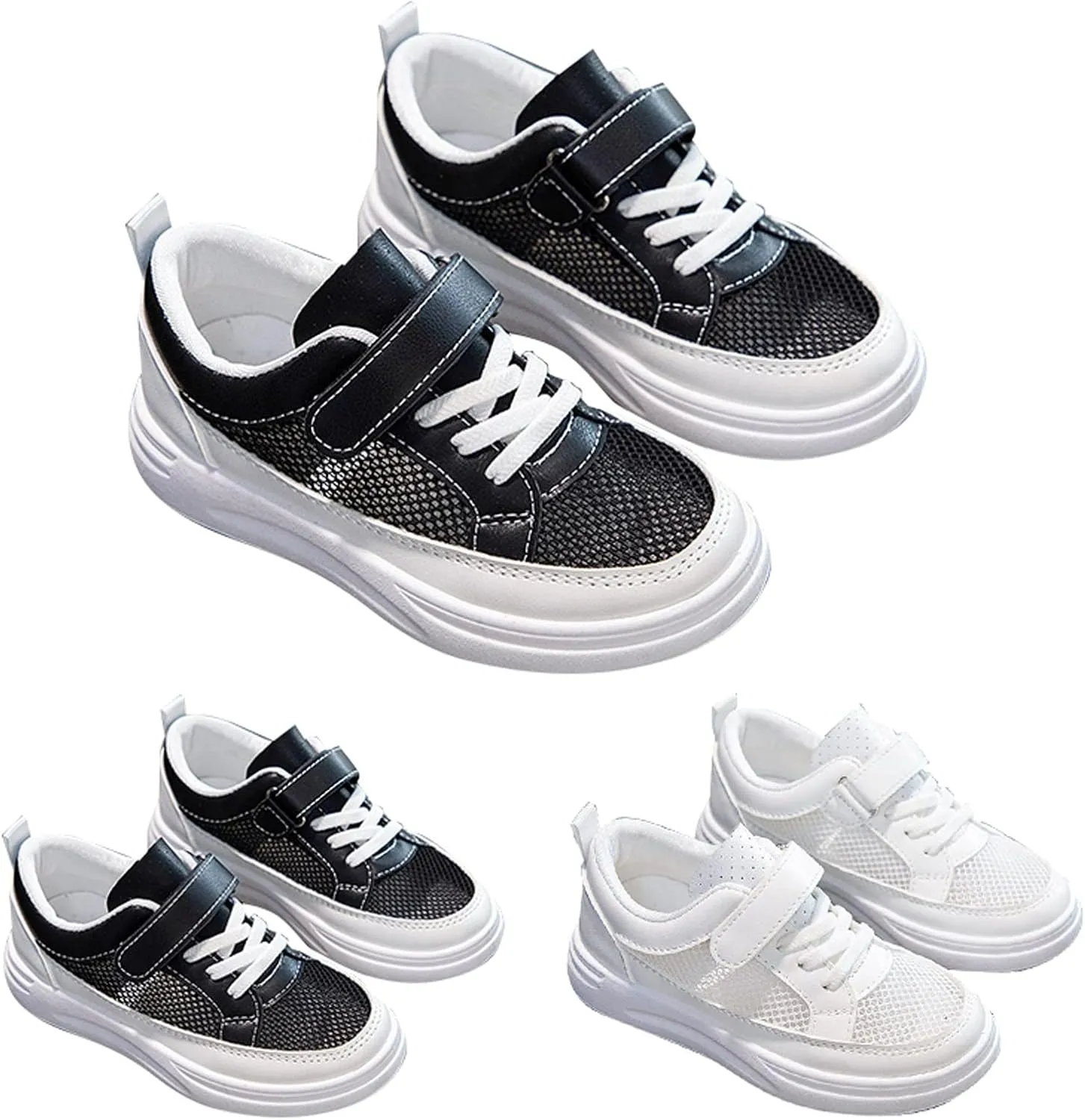 Kids Slip On Walking Shoes for Boys Girls Mesh Hollow Lightweight Breathable Wide Toe Sneakers Athletic Shews for Girls