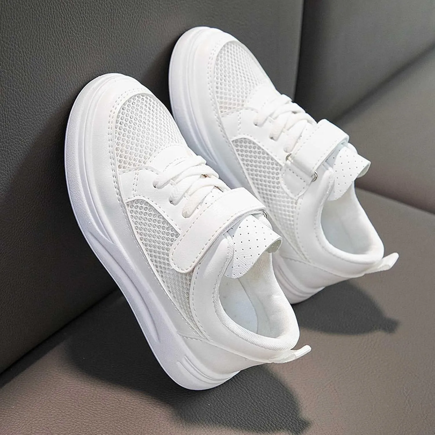 Kids Slip On Walking Shoes for Boys Girls Mesh Hollow Lightweight Breathable Wide Toe Sneakers Athletic Shews for Girls