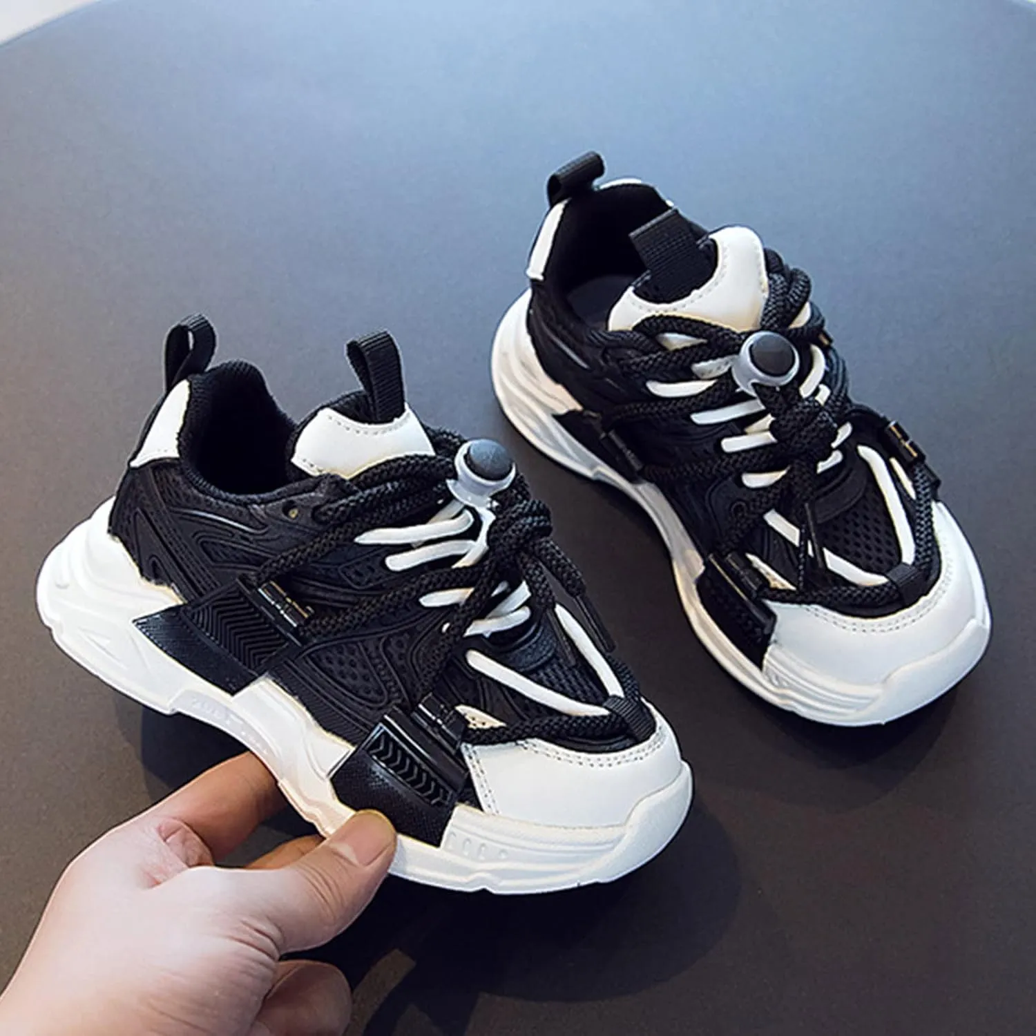Kids Sneakers Fashion Tennis Shoes Lightweight Comfortable Lace-up Non Slip Breathable Casual Walking Sport Shes Girls