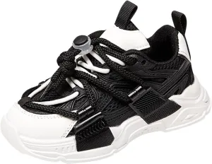 Kids Sneakers Fashion Tennis Shoes Lightweight Comfortable Lace-up Non Slip Breathable Casual Walking Sport Shes Girls