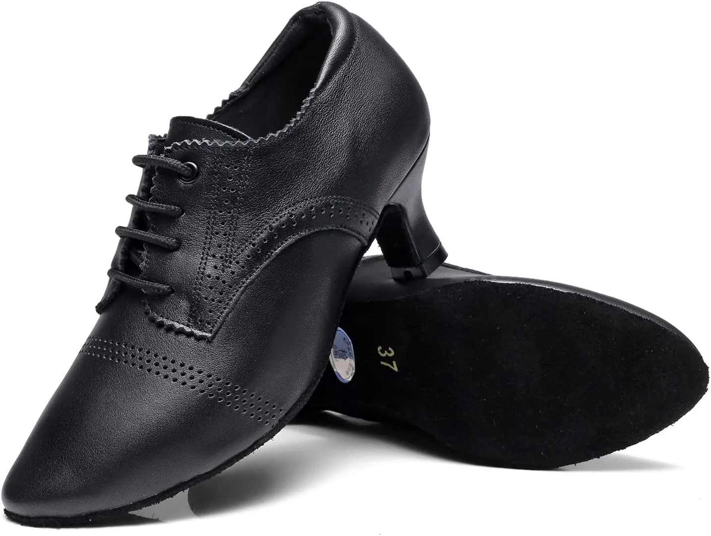Lace-up Jazz Heel Shoes for Women Salsa Rhythm Teaching Ballroom Latin Dance Shoes,Model WDL4SMD