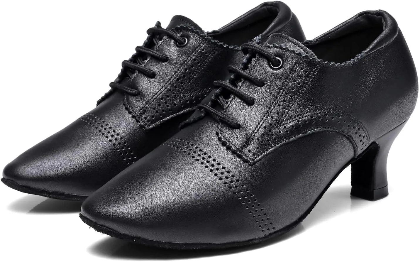 Lace-up Jazz Heel Shoes for Women Salsa Rhythm Teaching Ballroom Latin Dance Shoes,Model WDL4SMD