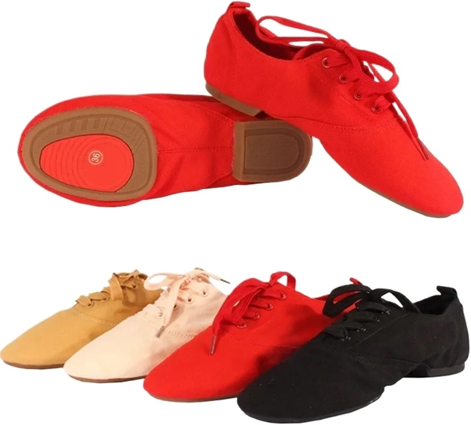 Latin Dance Shoes Man Children Ballet Shoes Kids' Canvas Ballet Shoes Women Men Dance Shoes Tango Latin Modern Jazz Dance Training Footwear(Red Suede Sole,42)