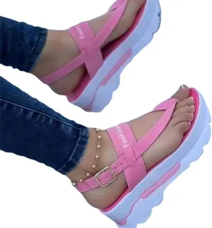 Lausiuoe Wedge Sandals For Women Dressy Summer Platform Ankle Strap Casual Flatform Sandals Strappy Beach Walking Shoes