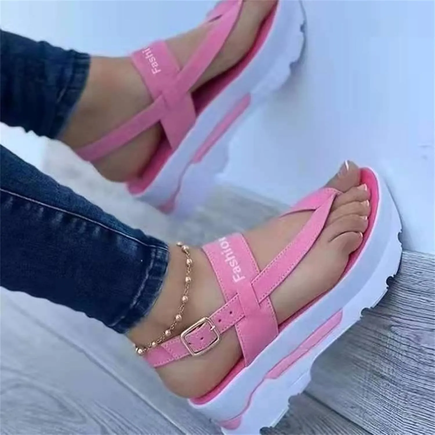 Lausiuoe Wedge Sandals For Women Dressy Summer Platform Ankle Strap Casual Flatform Sandals Strappy Beach Walking Shoes