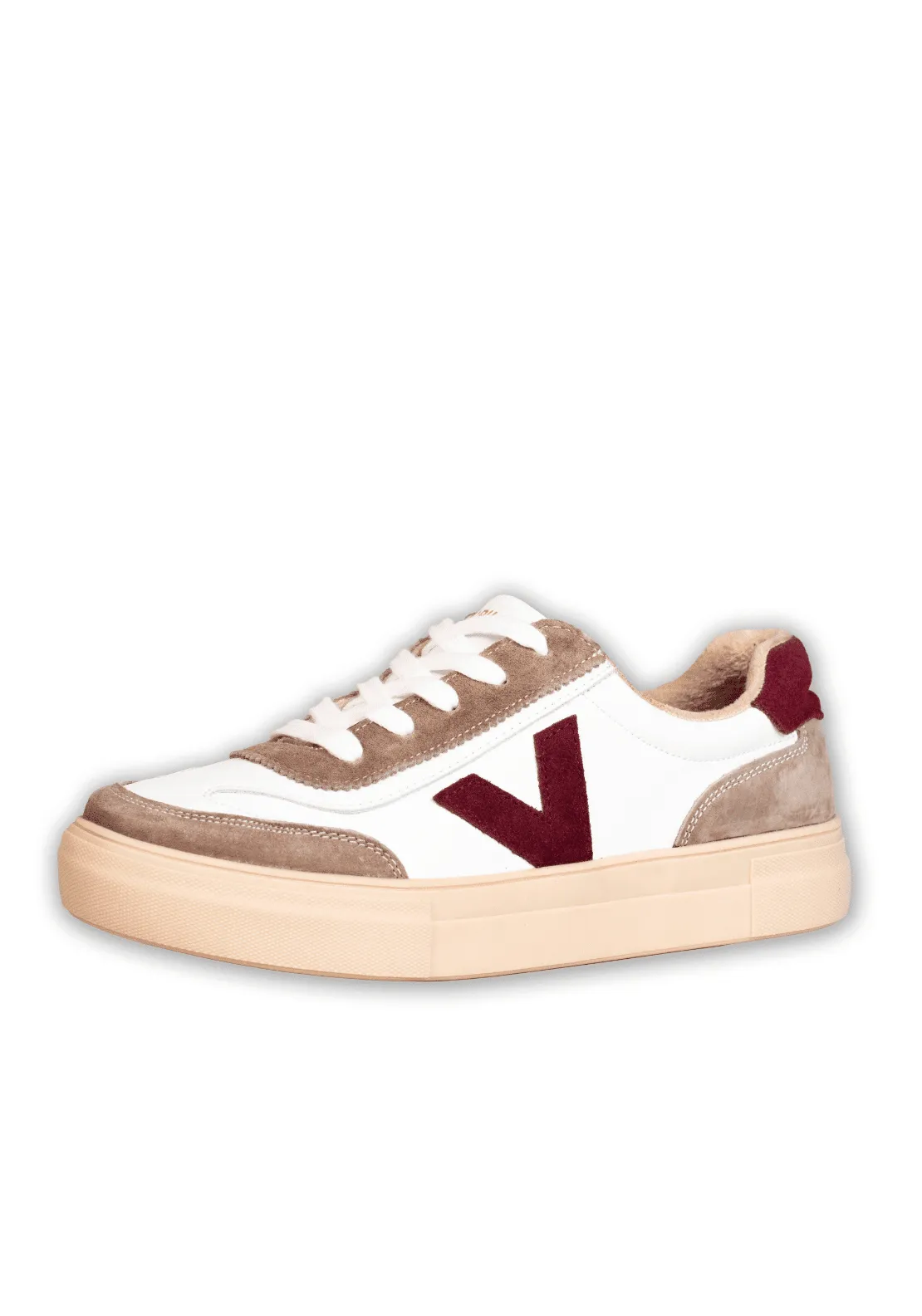 Leather Upper V Trainer - Winter White Burg V