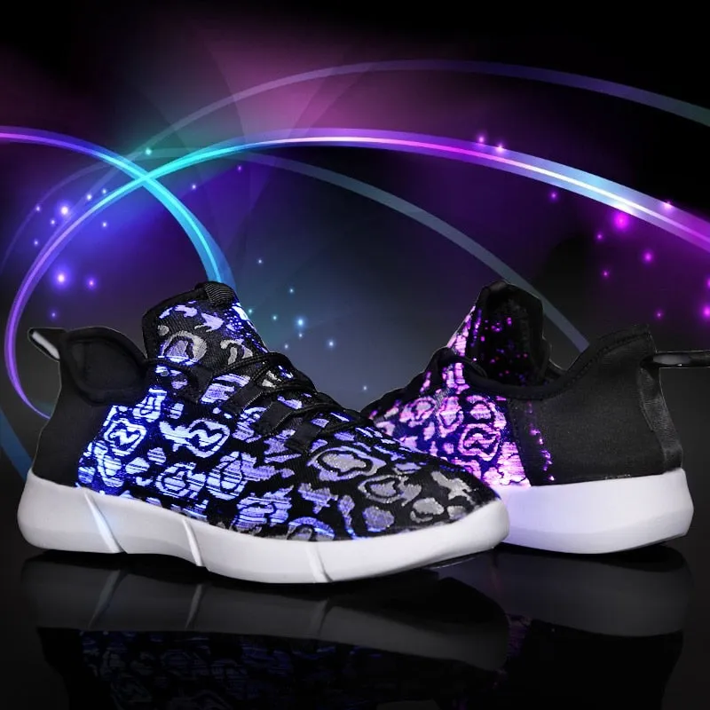 Led Fiber USB Recharge glowing Sneakers