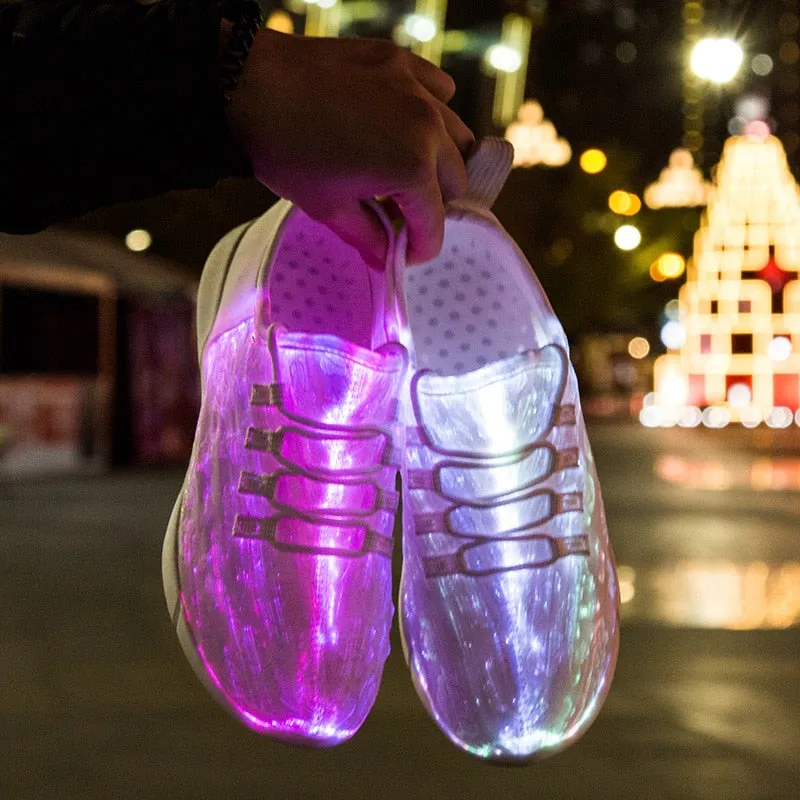 Led Fiber USB Recharge glowing Sneakers