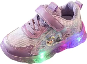Light Up Shoes for Girls, Toddler Cute Fashion Flashing Running Athletic Sneakers Kids Cute Glowing Sports Shoes