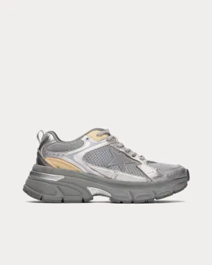 Lightstar Leather & Mesh Silver Low Top Sneakers