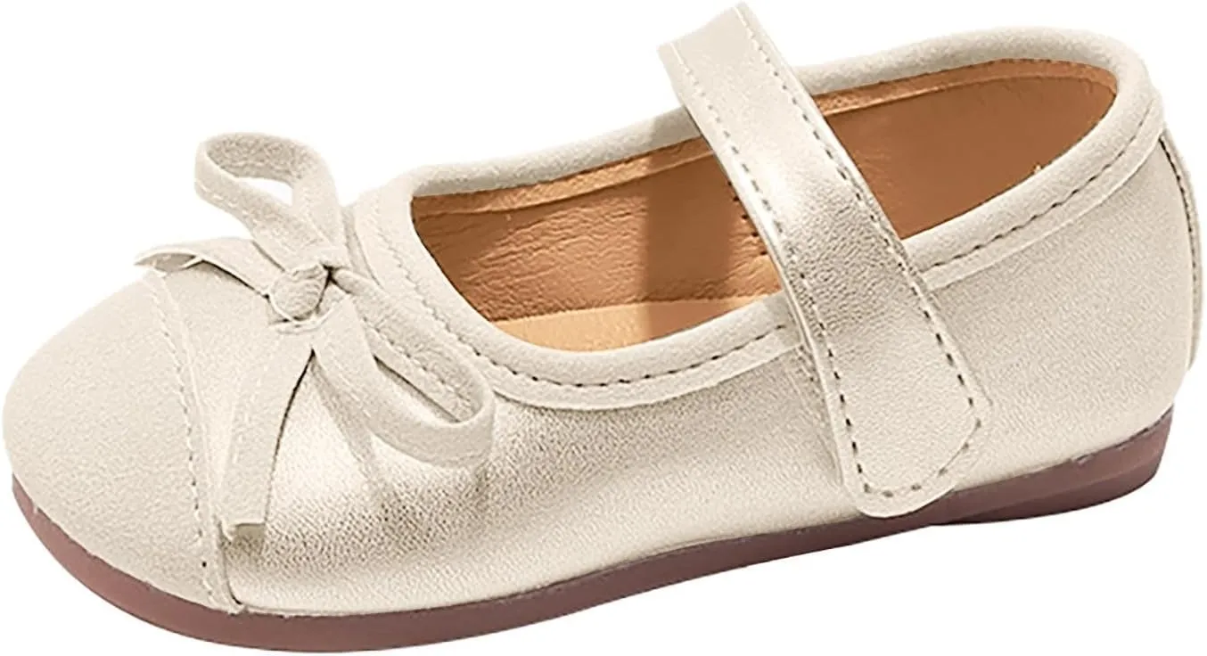 Mary Jane Flat for Toddler Girls Little-Kids Glittery Dress Princess Wedding Ballet Shoes Soft Strap Ballerina