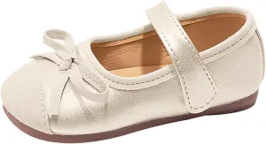 Mary Jane Flat for Toddler Girls Little-Kids Glittery Dress Princess Wedding Ballet Shoes Soft Strap Ballerina