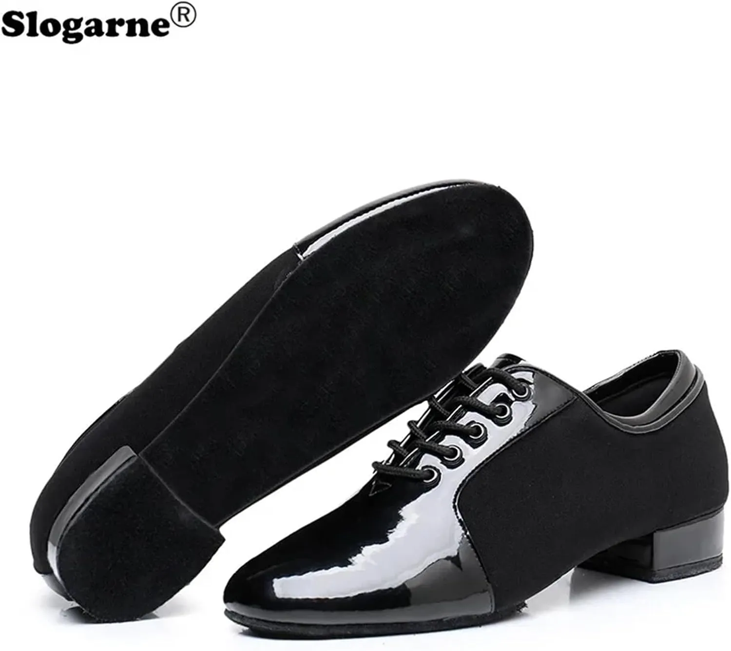 Men's Latin Dance Shoes Modern Dance Shoes 2.5cm Heels Male Oxford Fabric Latin Shoes Breathable Soft Social Ballroom Dance Footwear