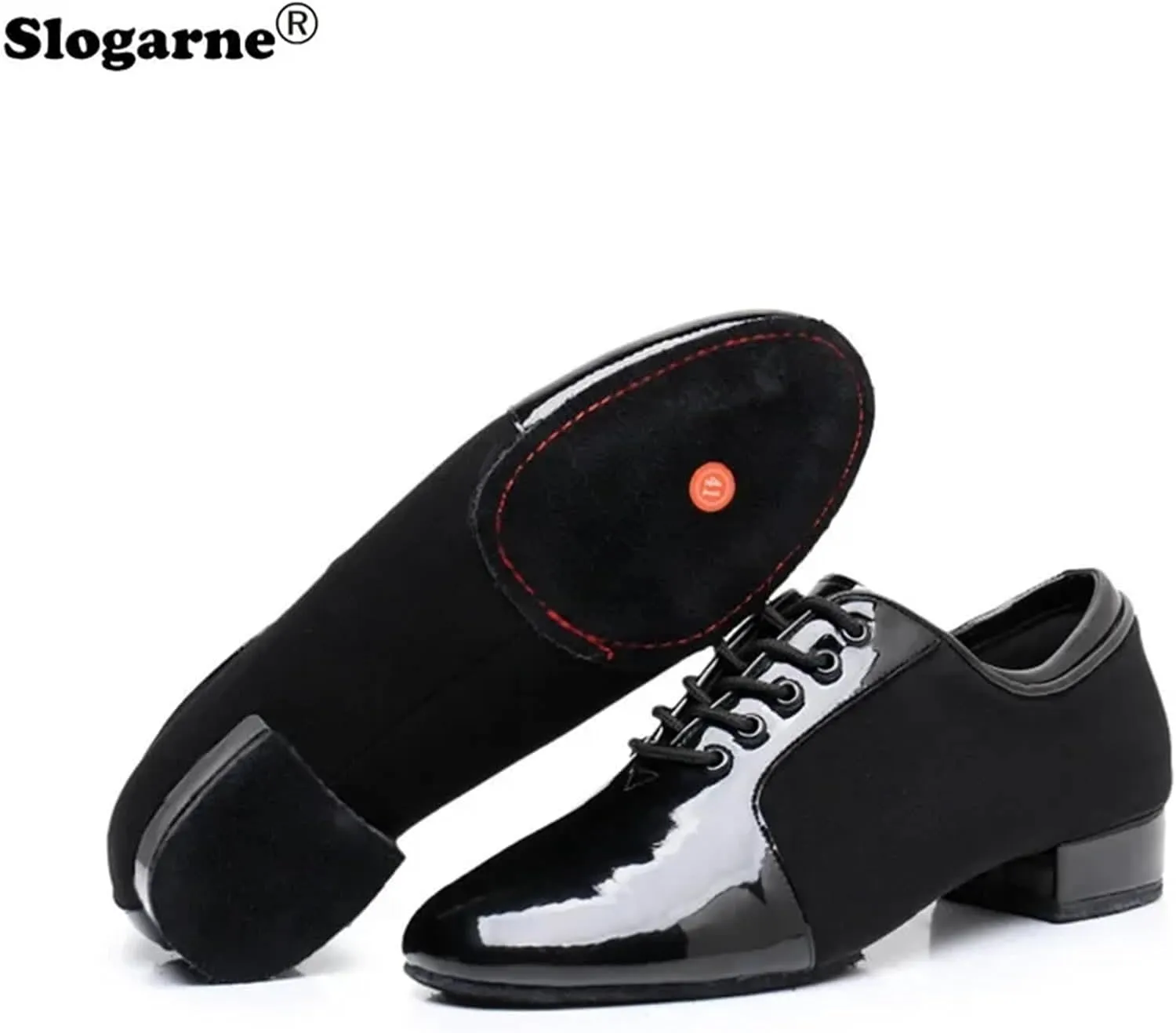 Men's Latin Dance Shoes Modern Dance Shoes 2.5cm Heels Male Oxford Fabric Latin Shoes Breathable Soft Social Ballroom Dance Footwear