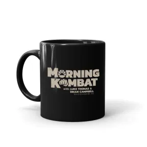 Morning Kombat Logo with Names Black Mug
