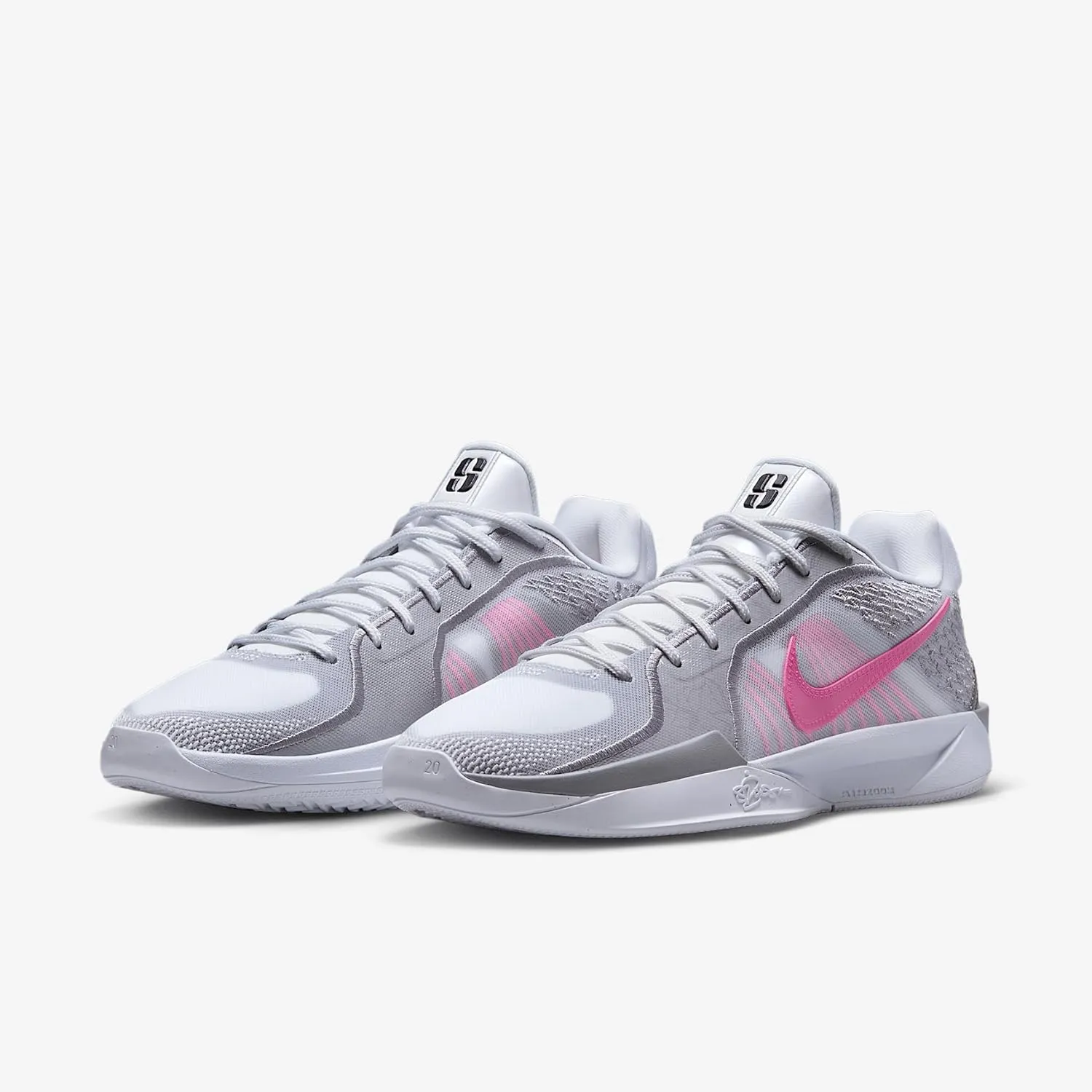 Nike Sabrina 2 Basketball Shoes (FQ2174-100, White/Cement Grey/Black/Pinksicle)