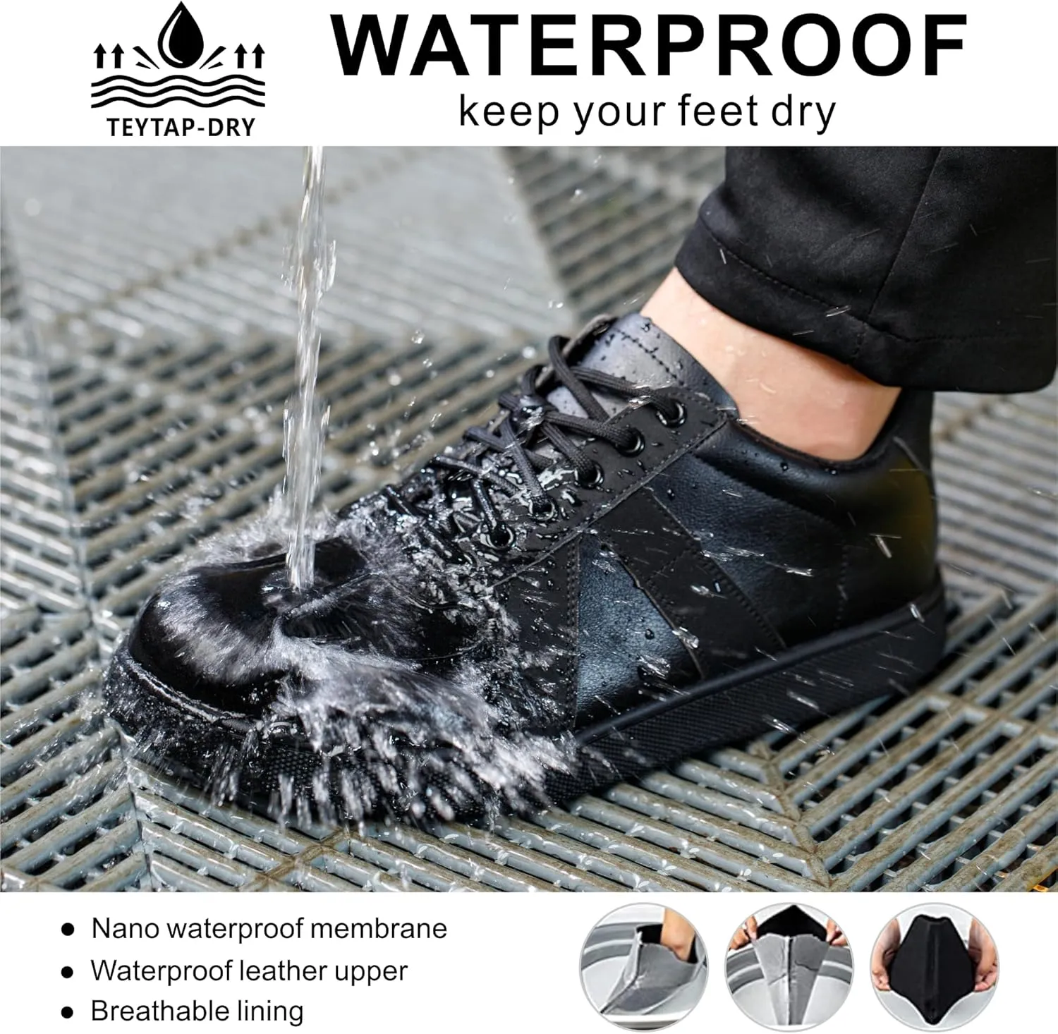 Non Slip Waterproof Work Shoes for Men WomenSlip-On Lightweight Casual Walking Loafers