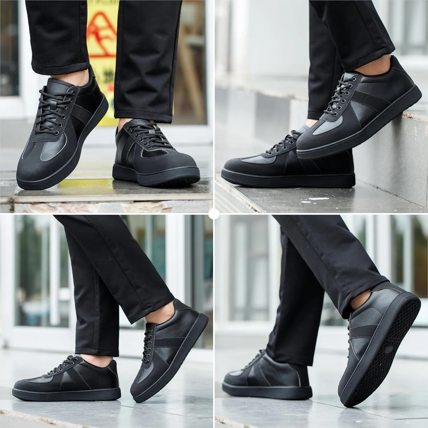 Non Slip Waterproof Work Shoes for Men WomenSlip-On Lightweight Casual Walking Loafers