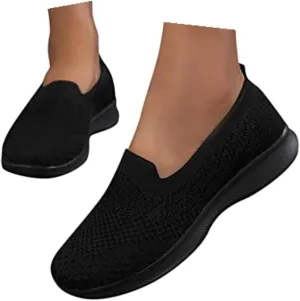 Orthopedic Shoes for Women Slip On Comfort Knit Walking Shoes Lightweight Breathable Running Tennis Athletic Gym Workout Non Slip Athletic Fashion Sneakers Casual