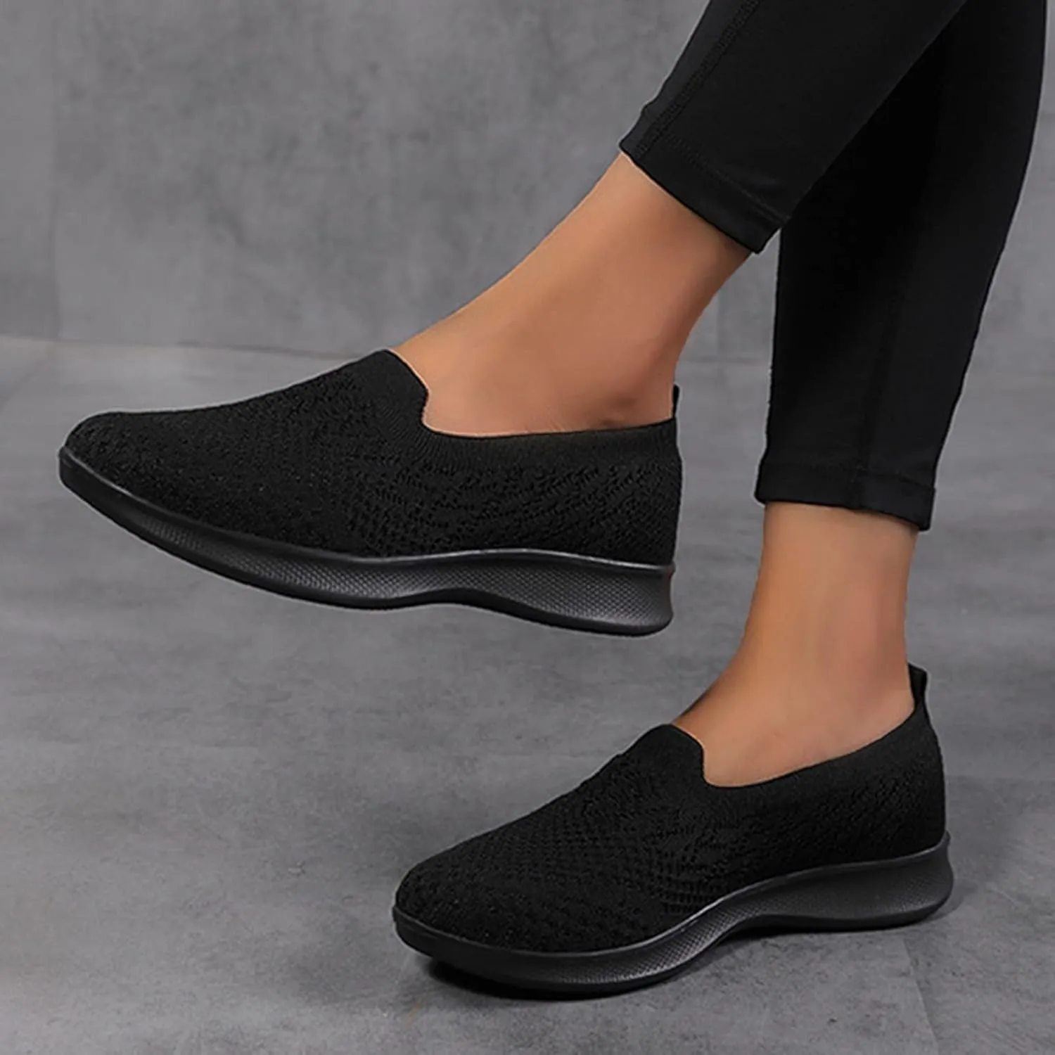 Orthopedic Shoes for Women Slip On Comfort Knit Walking Shoes Lightweight Breathable Running Tennis Athletic Gym Workout Non Slip Athletic Fashion Sneakers Casual