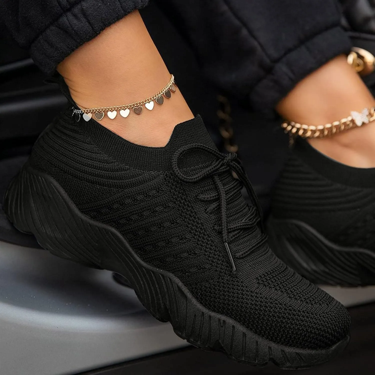 Orthopedic Shoes for Women Slip On Comfort Knit Walking Shoes Lightweight Breathable Running Tennis Athletic Gym Workout Non Slip Athletic Fashion Sneakers Casual