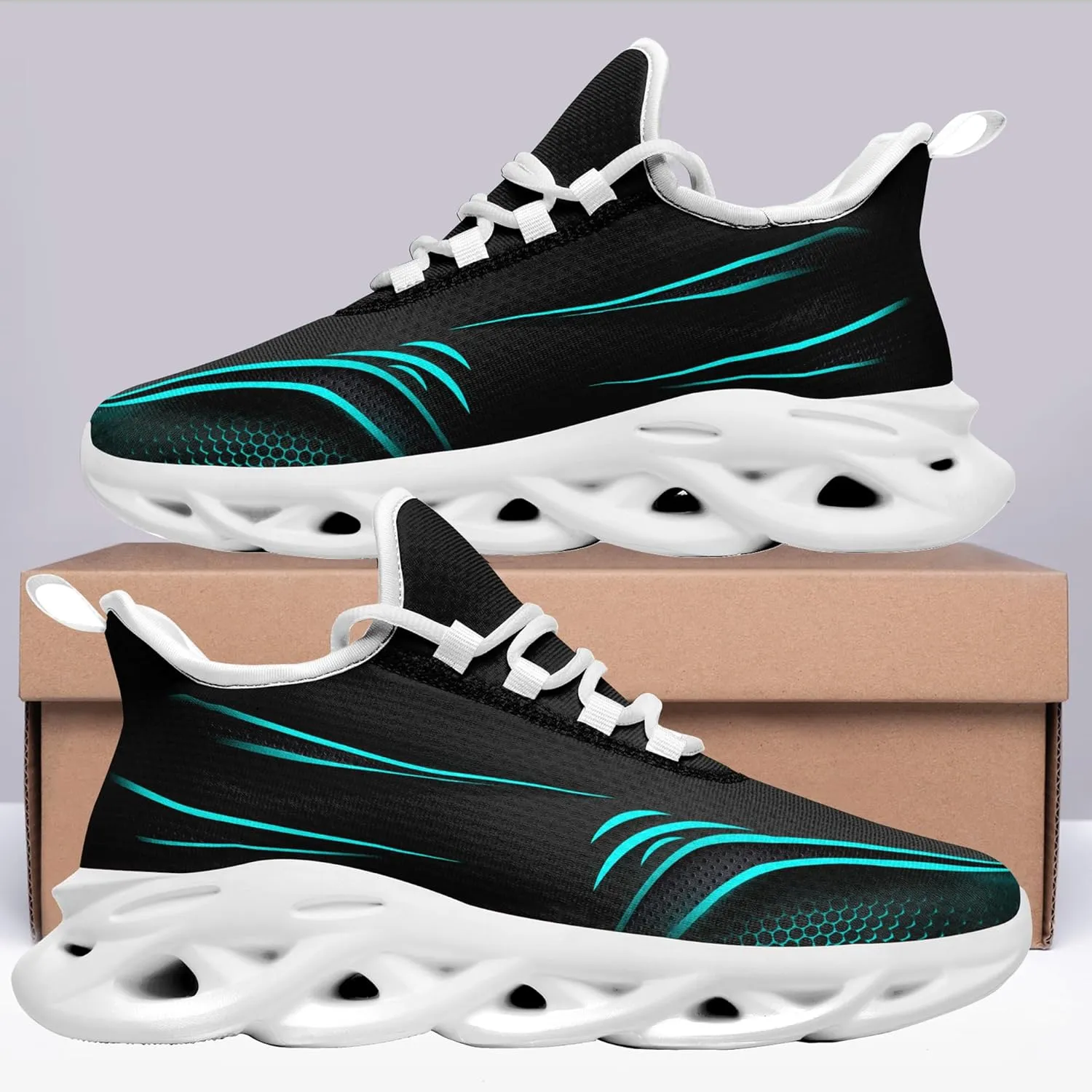Personalized Running Shoes for Men, Women's Customizable Non-Slip Gym Sneakers Workouts Walking Tennis Daily Use