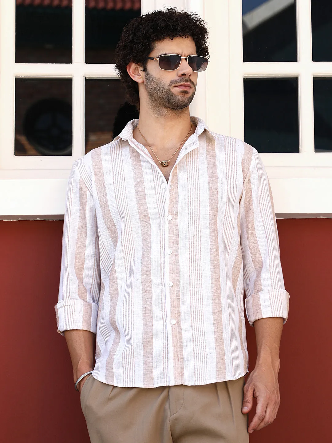 Pincandy-Striped Regular Shirt