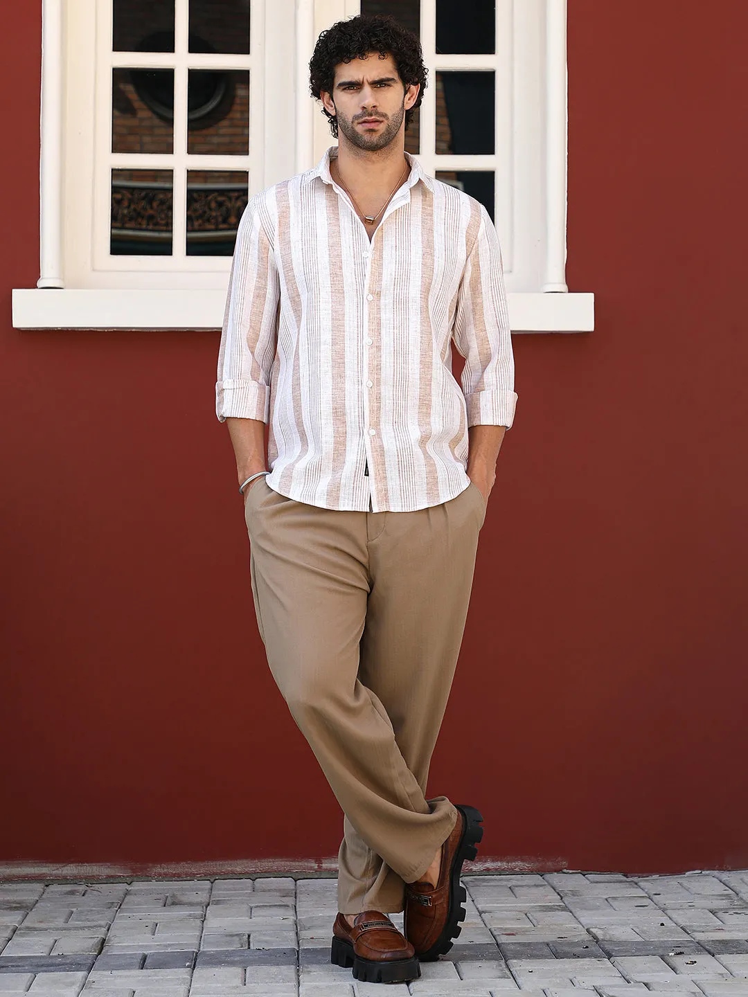 Pincandy-Striped Regular Shirt