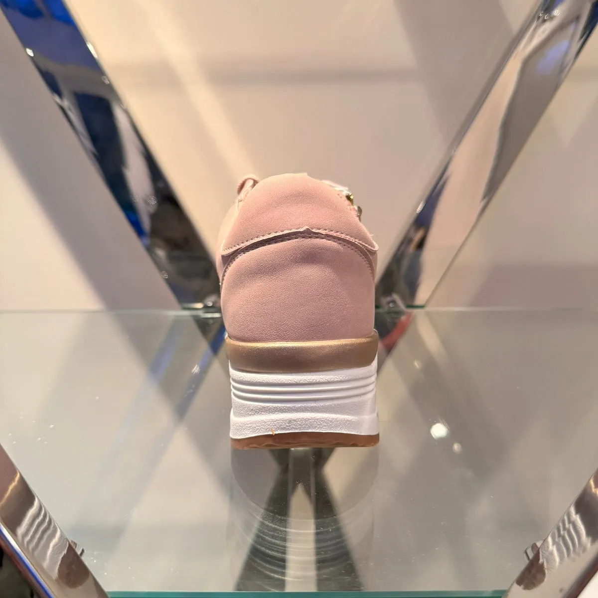 Pink wedge trainers