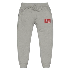 "Run it up Stamp" Grey (Black logo) Embroidered fleece sweatpants
