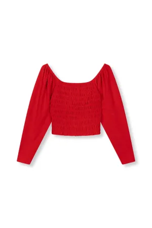 Refined Department shoulder top Cherry red