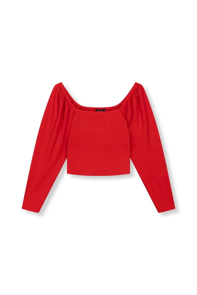 Refined Department shoulder top Cherry red