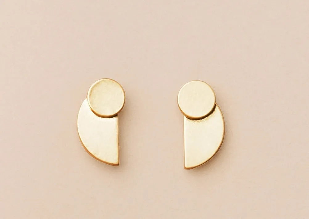 Refined Earring Collection - Eclipse Stud/Gold Vermeil