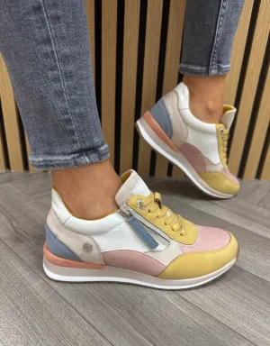 Refresh (SS25) Trainer with Side Zip and Pastel Inserts 172630 - Beige (RF5)