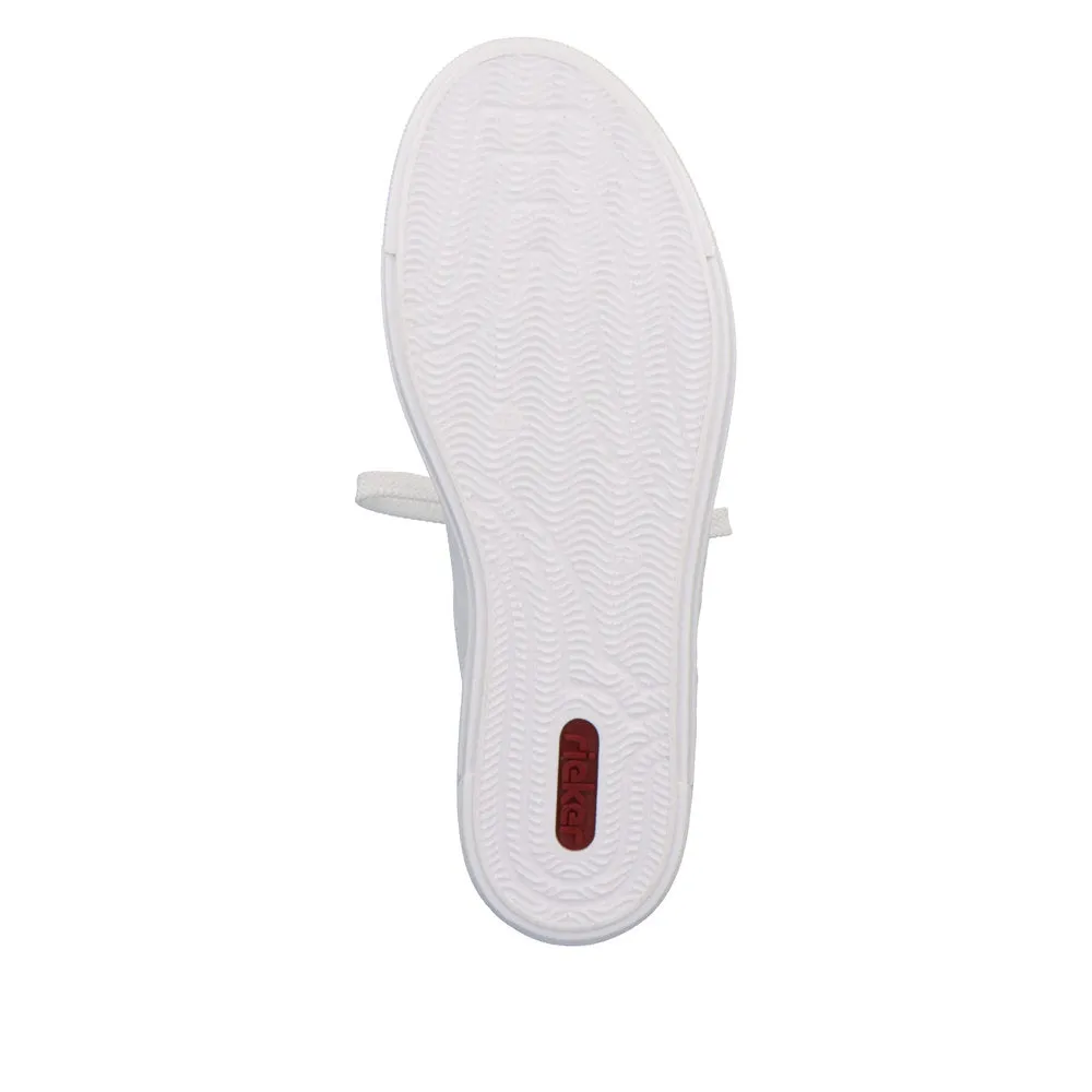 Rieker L8802-80 Enya Ladies White Multi Lace Up Shoes