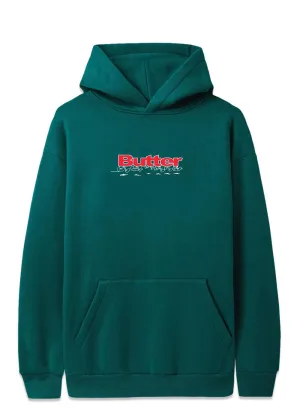 running logo pullover hood - Pine Green