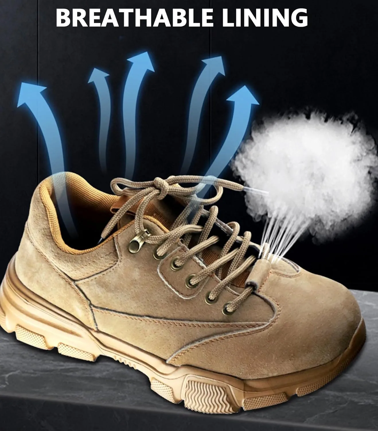 Safety Shoes Steel Toe Cap Shoes for Men Lightweight Work Boots Non-Slip Industrial Construction Shoes